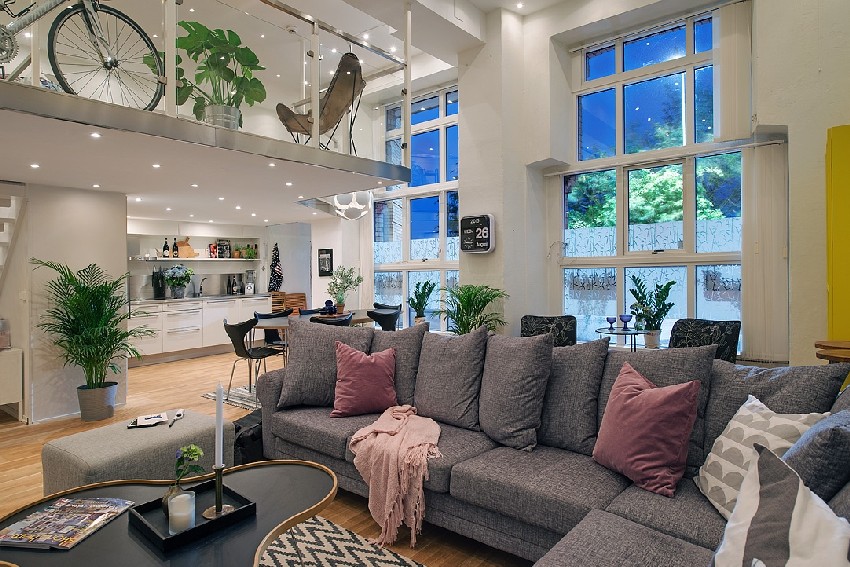 明亮的瑞典公寓設計效果圖1