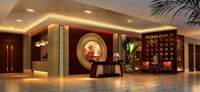 中式私房菜餐廳前臺裝修設(shè)計案例效果圖