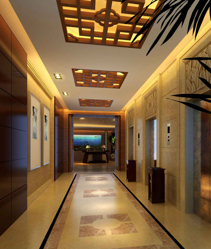 中式私房菜走廊餐廳裝修設(shè)計案例效果圖