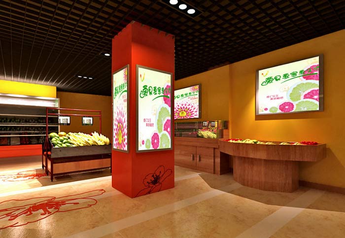 水果店社區商鋪裝修設計效果圖