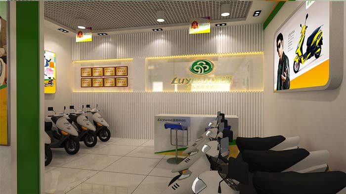 綠源電動(dòng)車專賣(mài)店裝修設(shè)計(jì)案例