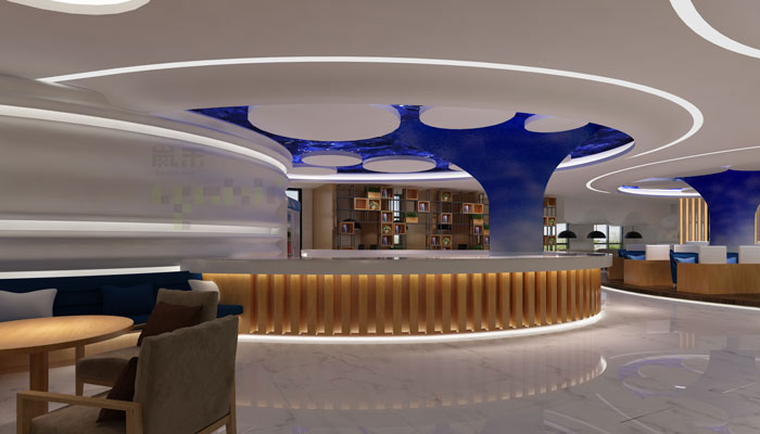 杭州魅影網(wǎng)咖前臺裝修設(shè)計案例效果圖