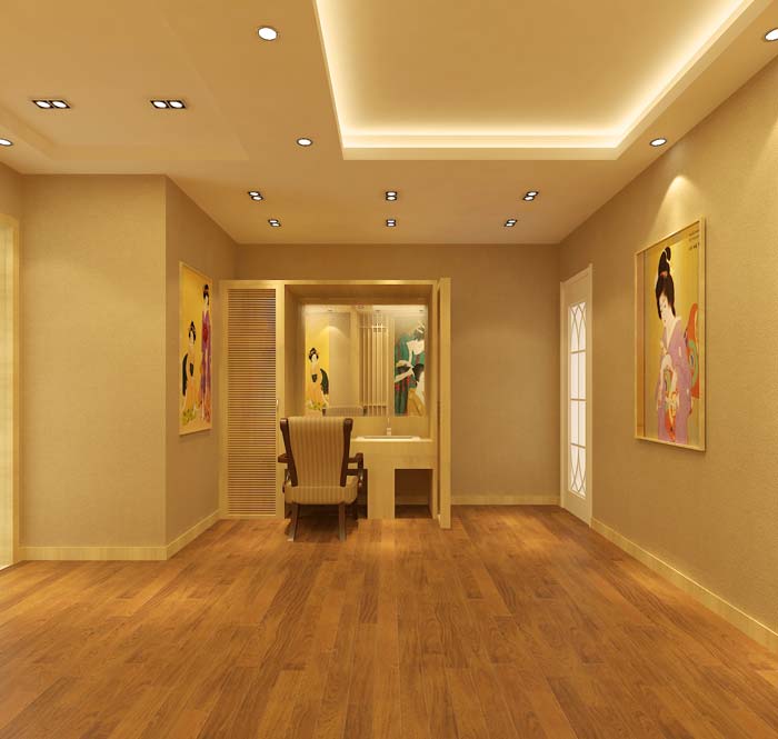 混搭風(fēng)格美容院日式的SPA間日式的浮世繪的刺繡裝修設(shè)計案例效果圖