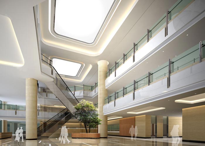 人民醫(yī)院室內(nèi)大堂裝修設計案例效果圖