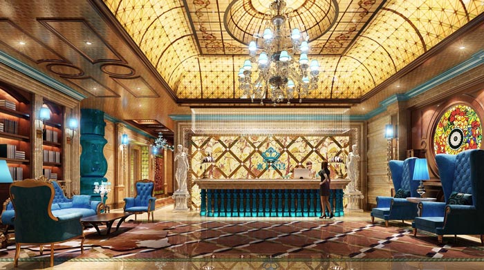 水上皇宮ktv前臺裝修設計案例效果圖