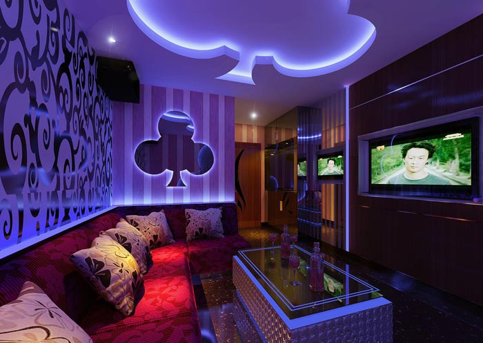 番禺富華國際KTV中包廂裝修設(shè)計(jì)案例效果圖