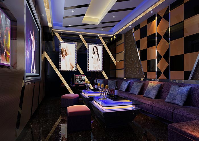 番禺富華國際KTV大包廂裝修設(shè)計(jì)案例效果圖