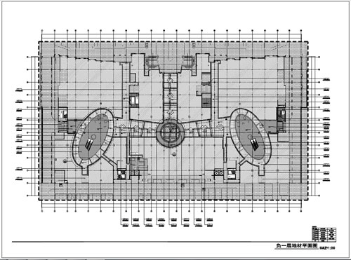 商場深化設計施工圖負一層地材平面圖