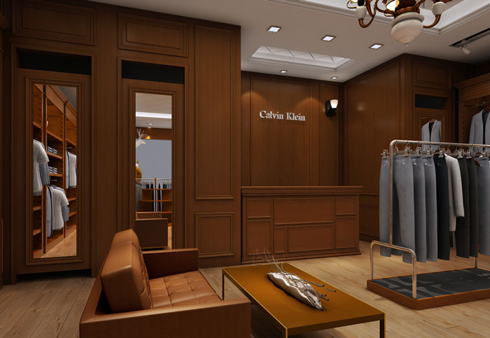 歐式男裝專賣店接待區(qū)裝修設(shè)計(jì)案例效果圖