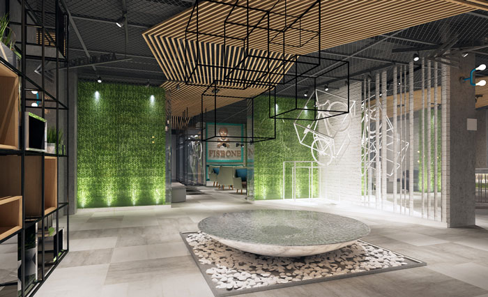 休閑健康健身會所過道裝修設(shè)計(jì)案例效果圖