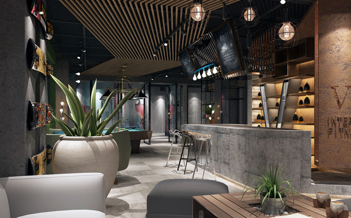 休閑健康健身會所吧臺裝修設(shè)計(jì)案例效果圖