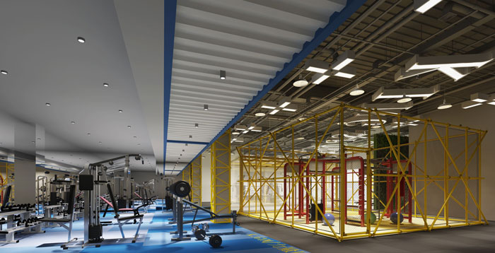 健身俱樂部健身區域裝修設計案例效果圖