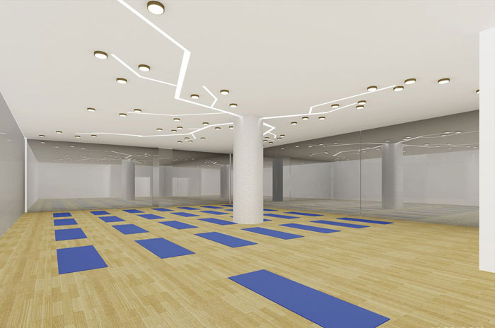 放松身心的健身會所瑜伽區域裝修設計案例效果圖