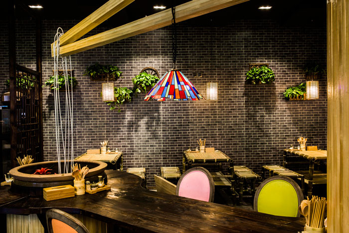 100平方中餐廳前臺混搭風(fēng)格裝修設(shè)計(jì)方案效果圖