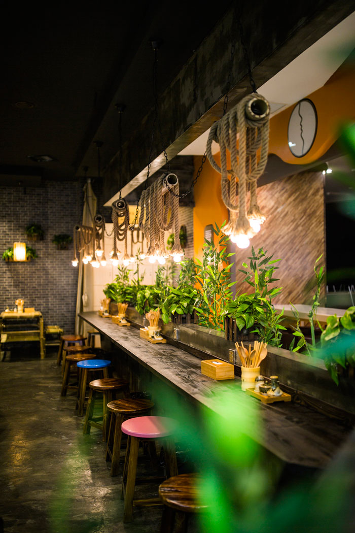 100平方中餐廳吧臺混搭風(fēng)格裝修設(shè)計(jì)方案效果圖