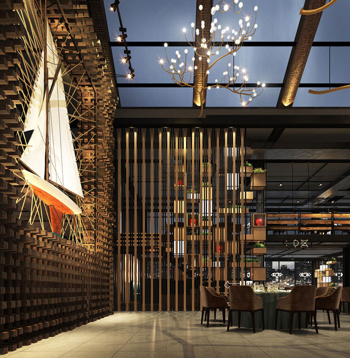 自然、素樸的餐廳背景墻裝修設(shè)計方案效果圖