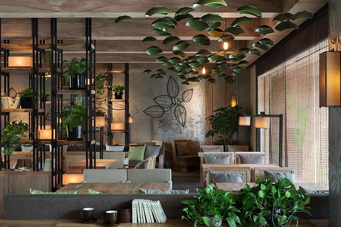 750平方中式復古風格餐廳閱讀區域設計效果圖