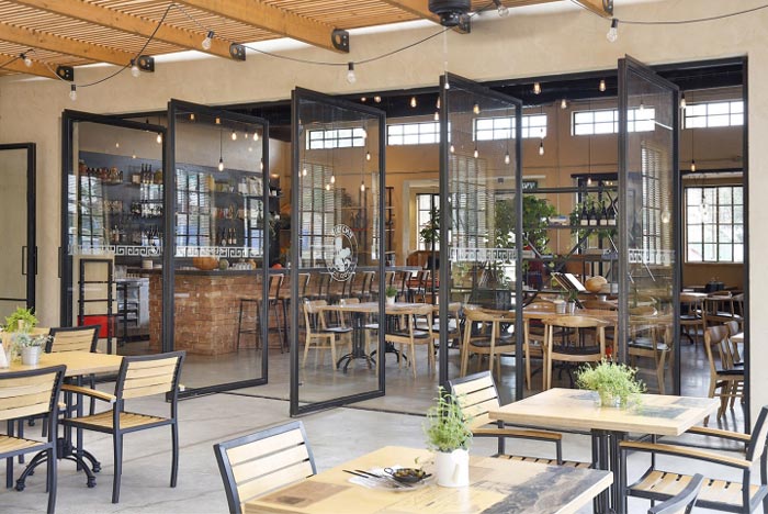 文獻主題餐廳隔斷門區(qū)域裝修設計效果圖