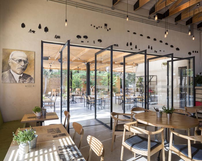 文獻主題餐廳進門區(qū)域裝修設計效果圖