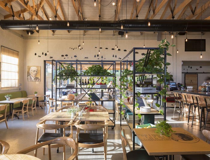 文獻主題餐廳綠植區(qū)域裝修設計效果圖