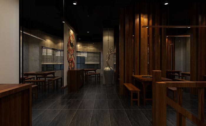 返璞歸真、回歸自然的健康飲食餐廳二樓設計案例效果圖