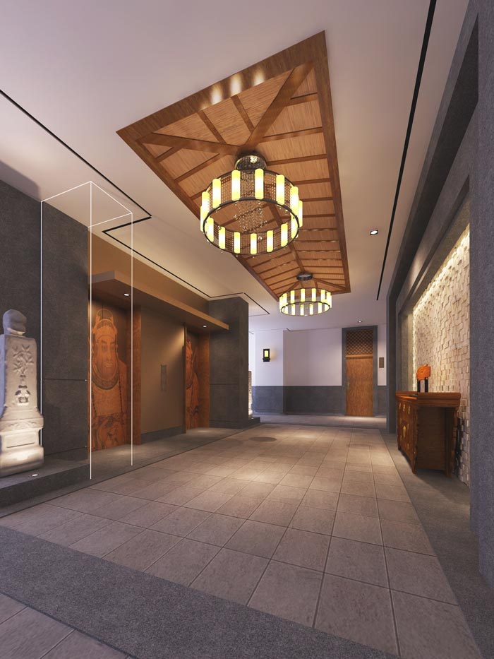 特色度假酒店過道接待裝修設計案例