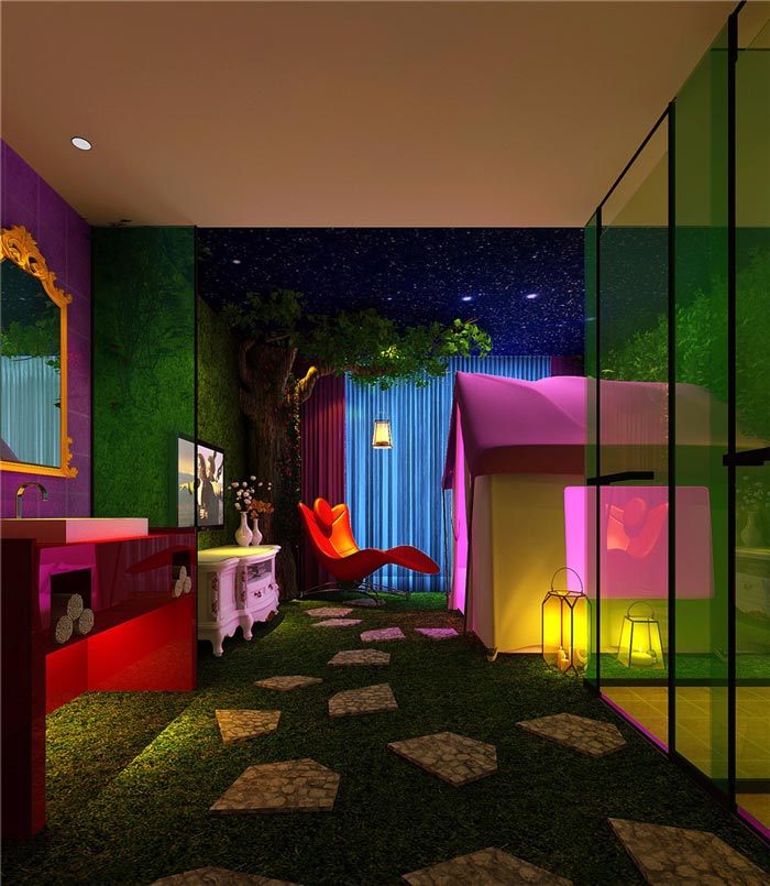 情趣酒店盛夏野趣營房裝修設計案例效果圖