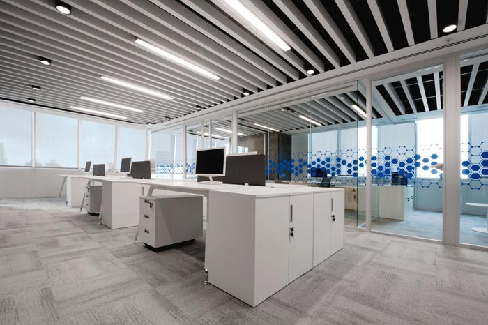 藥品零售公司辦公室辦公區域裝修設計案例效果圖