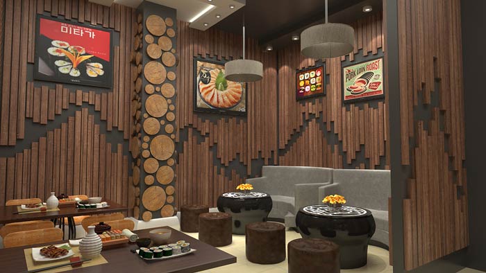 日式快餐廳就餐區裝修設計效果圖