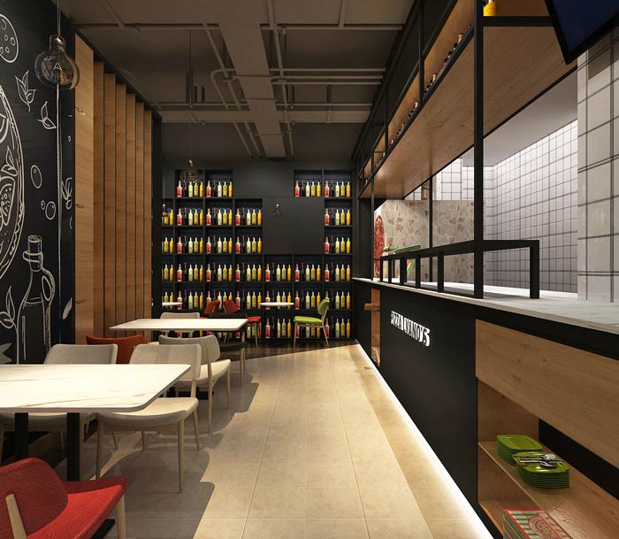 主題西餐廳進門餐區(qū)裝修設計效果圖