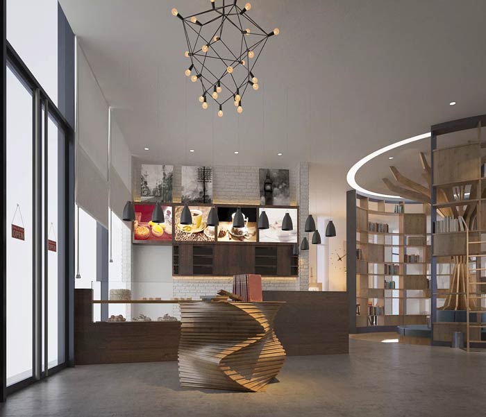 咖啡廳前臺裝修設(shè)計效果圖