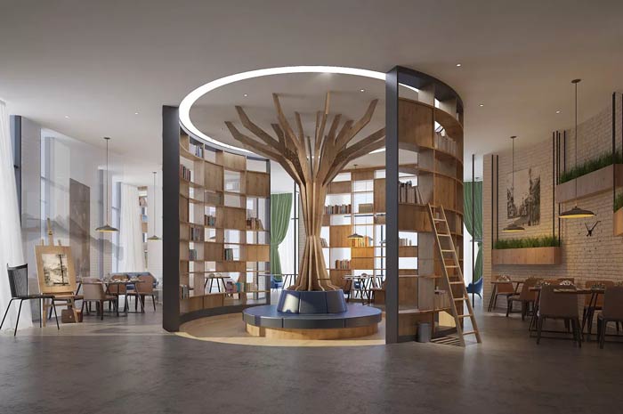 咖啡廳閱讀室裝修設(shè)計效果圖