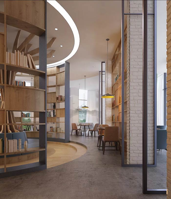 咖啡廳過道裝修設(shè)計效果圖