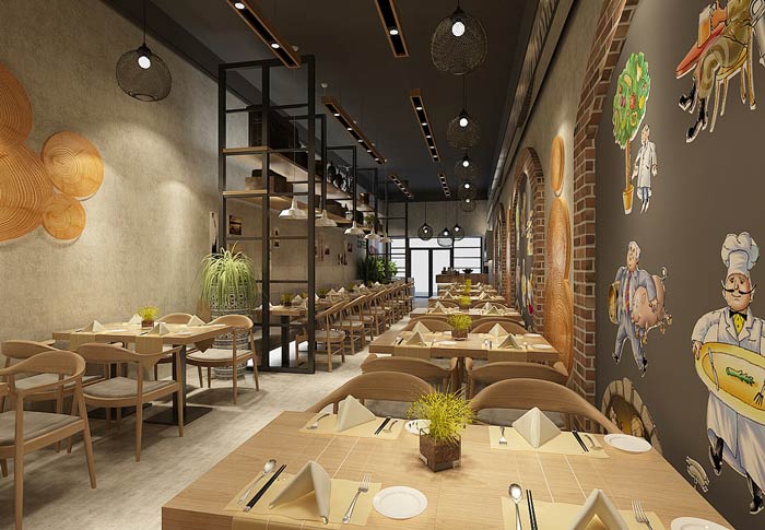 面館餐區裝修設計效果圖