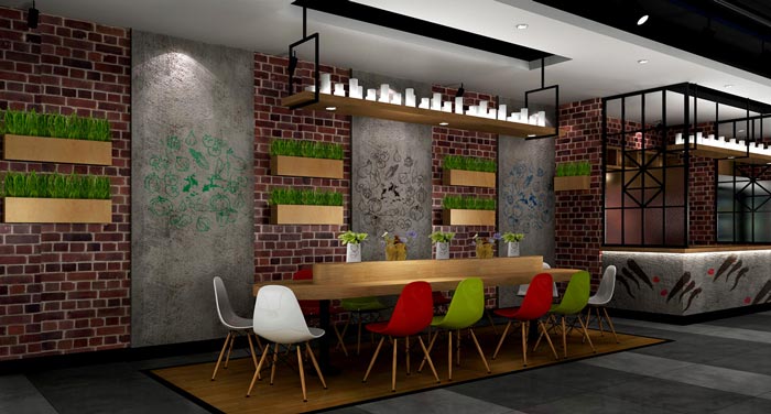 川菜館等待區裝修設計效果圖