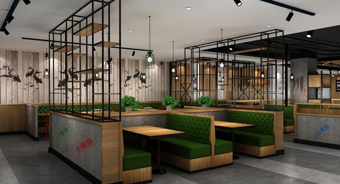 川菜館中間餐位裝修設計效果圖