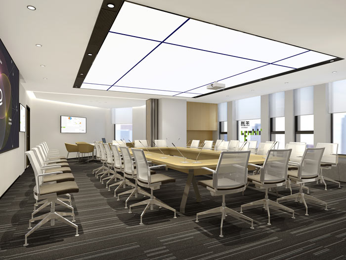 互聯網媒體辦公室會議室裝修設計效果圖