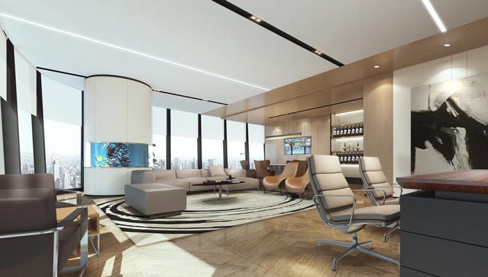 總裁辦公室裝修設計實景圖