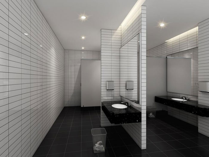 教育設備公司辦公室衛生間裝修設計效果圖