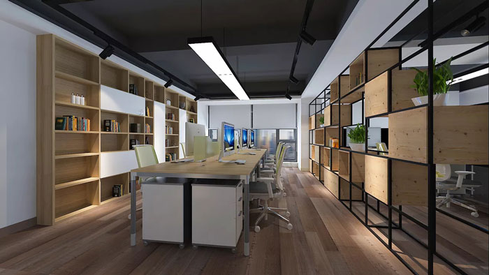 初創企業辦公室辦公區裝修設計方案效果圖