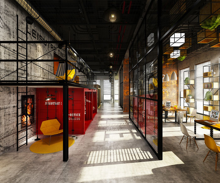 聯合辦公過道效果圖