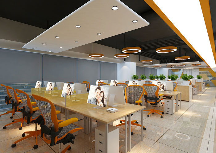 能源科技公司辦公室辦公區裝修設計效果圖