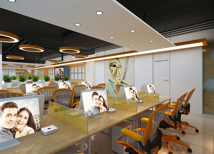 能源科技公司辦公室辦公區裝修設計效果圖