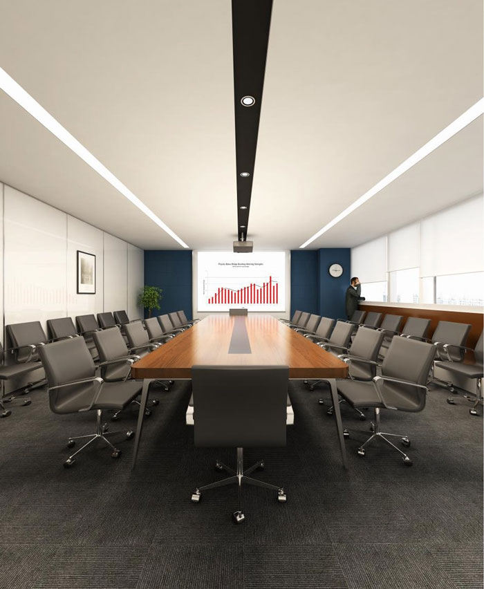 管理咨詢公司辦公室會議室裝修設計效果圖