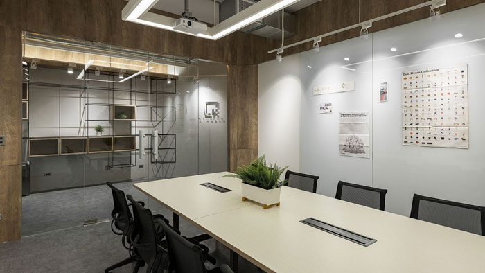 科技公司辦公室接待、會議區(qū)裝修設計效果圖