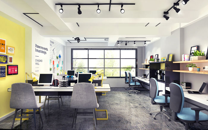 輕工業風格辦公室辦公區裝修設計效果圖