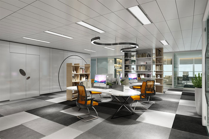 辦公室總部辦公區裝修設計效果圖