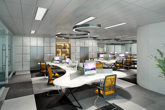 辦公室總部辦公區裝修設計效果圖