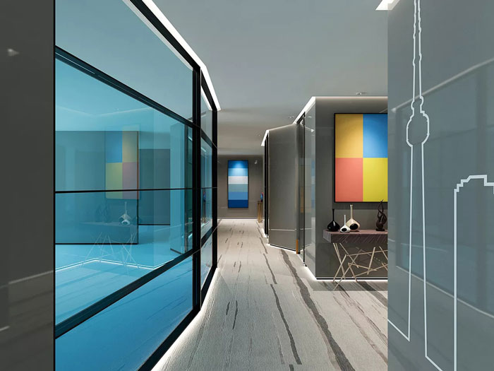 集團辦公室過道裝修設計效果圖