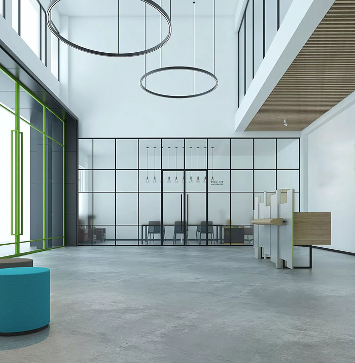 舊辦公室前臺改造裝修設計效果圖